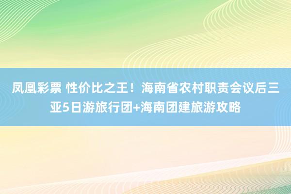 凤凰彩票 性价比之王！海南省农村职责会议后三亚5日游旅行团+海南团建旅游攻略