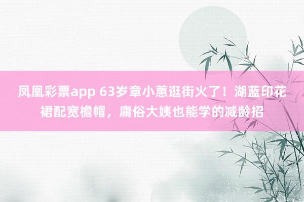 凤凰彩票app 63岁章小蕙逛街火了！湖蓝印花裙配宽檐帽，庸俗大姨也能学的减龄招