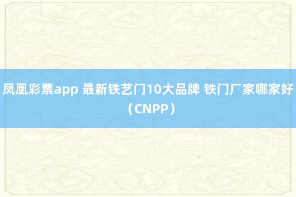 凤凰彩票app 最新铁艺门10大品牌 铁门厂家哪家好（CNPP）