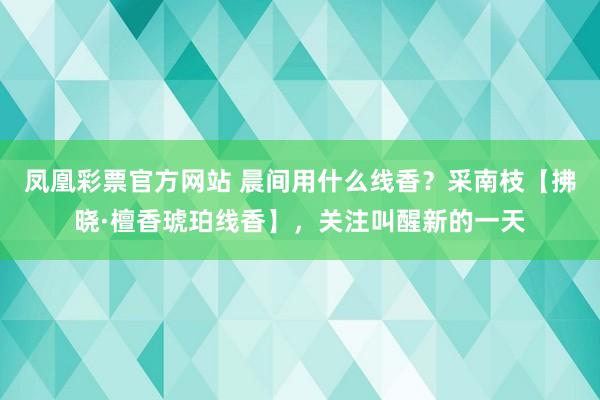 凤凰彩票官方网站 晨间用什么线香？采南枝【拂晓·檀香琥珀线香】，关注叫醒新的一天