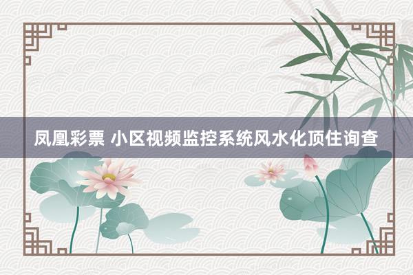 凤凰彩票 小区视频监控系统风水化顶住询查